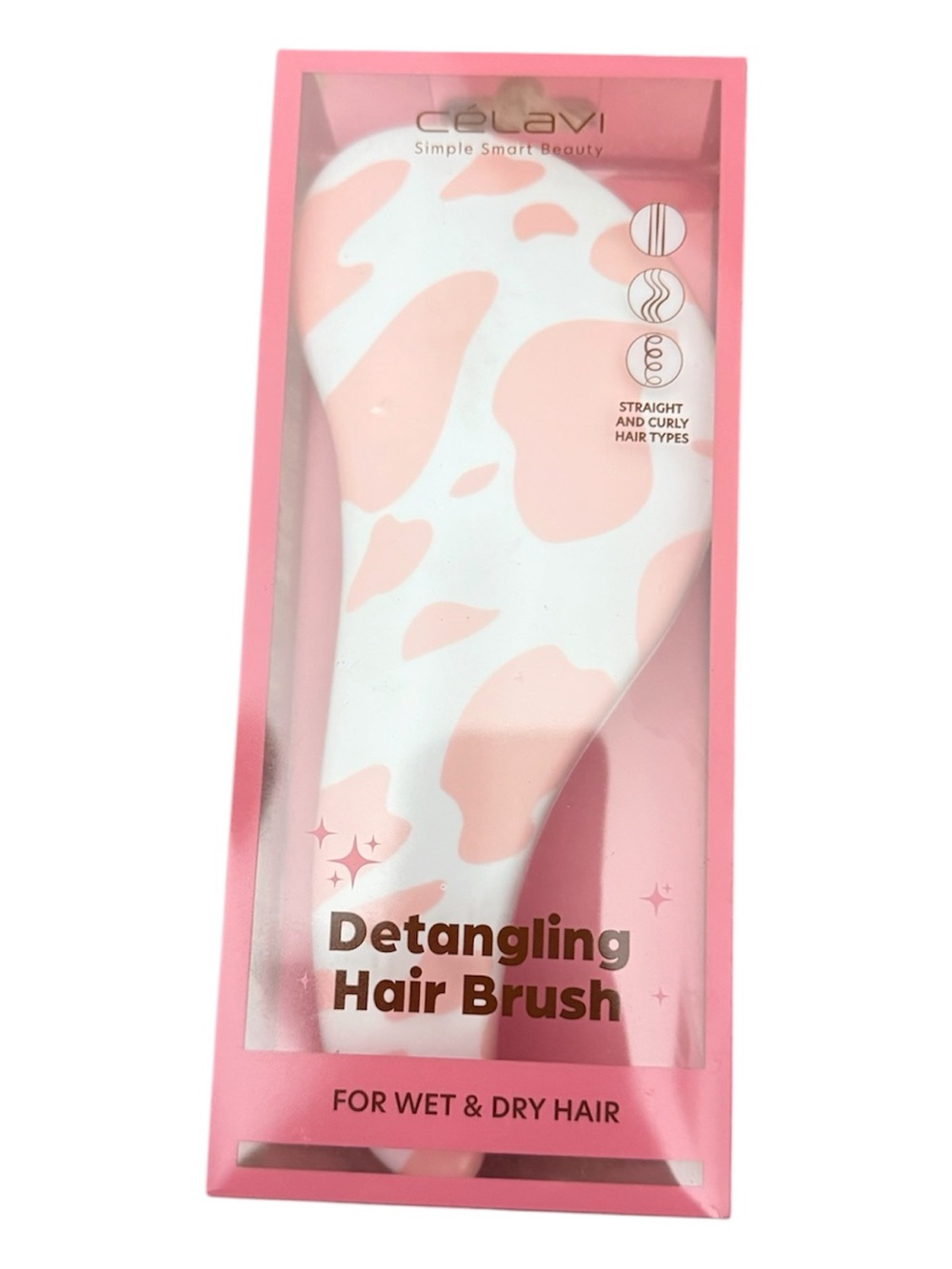 Pink & White Detangling Hair Brush, Wet & Dry Hair Brush